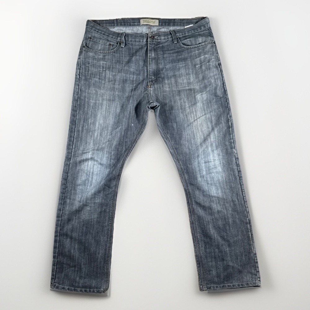 Wrangler Jeans Co. Mens 40x32 Blue Denim Straight Fit Comfort Mid Rise